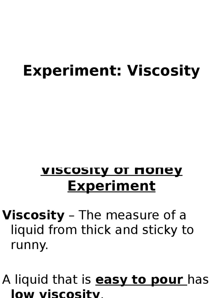 Honey Experiment PDF