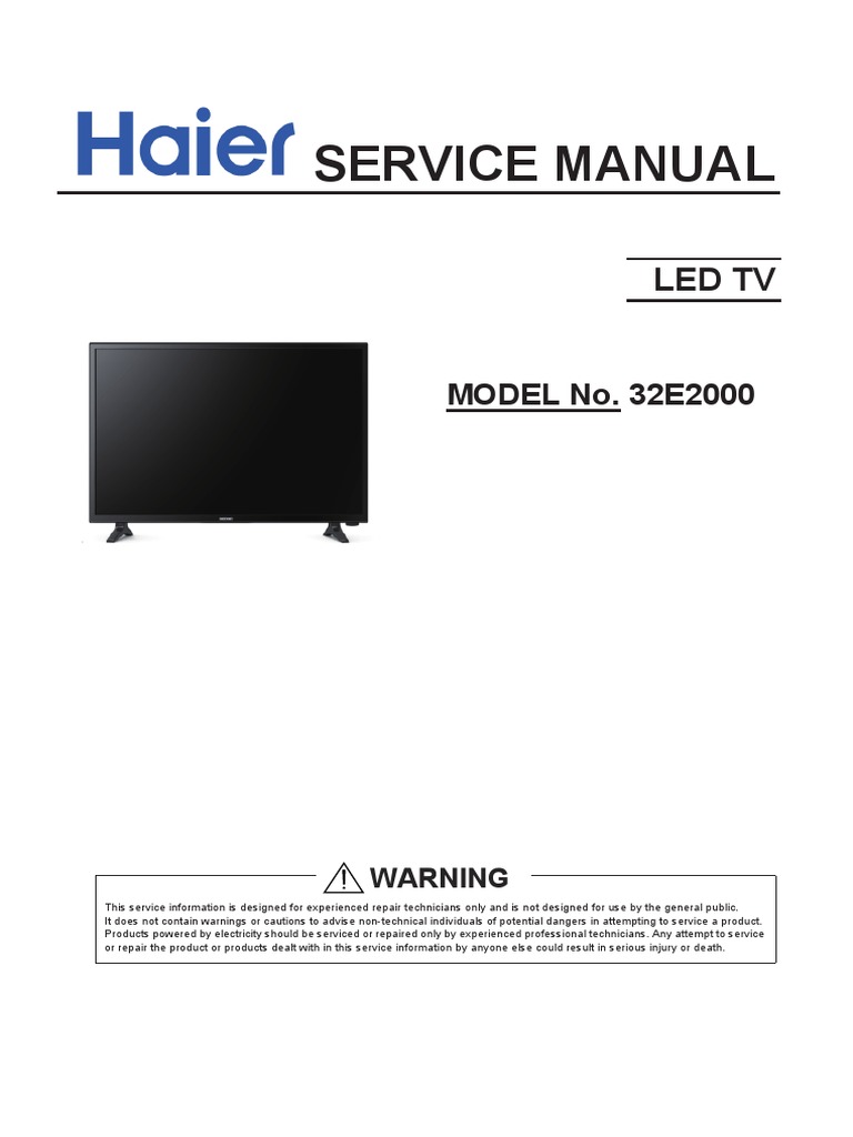 HAIER 32E2000a Service Manual.pdf | Electrostatic Discharge | Electrostatics