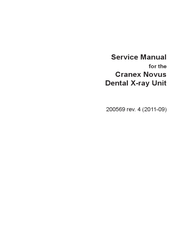 Soredex Cranex Novus Dental XRay Service Manual PDF