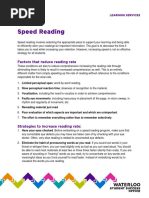 Speed Reading: Factors That Reduce Reading Rate