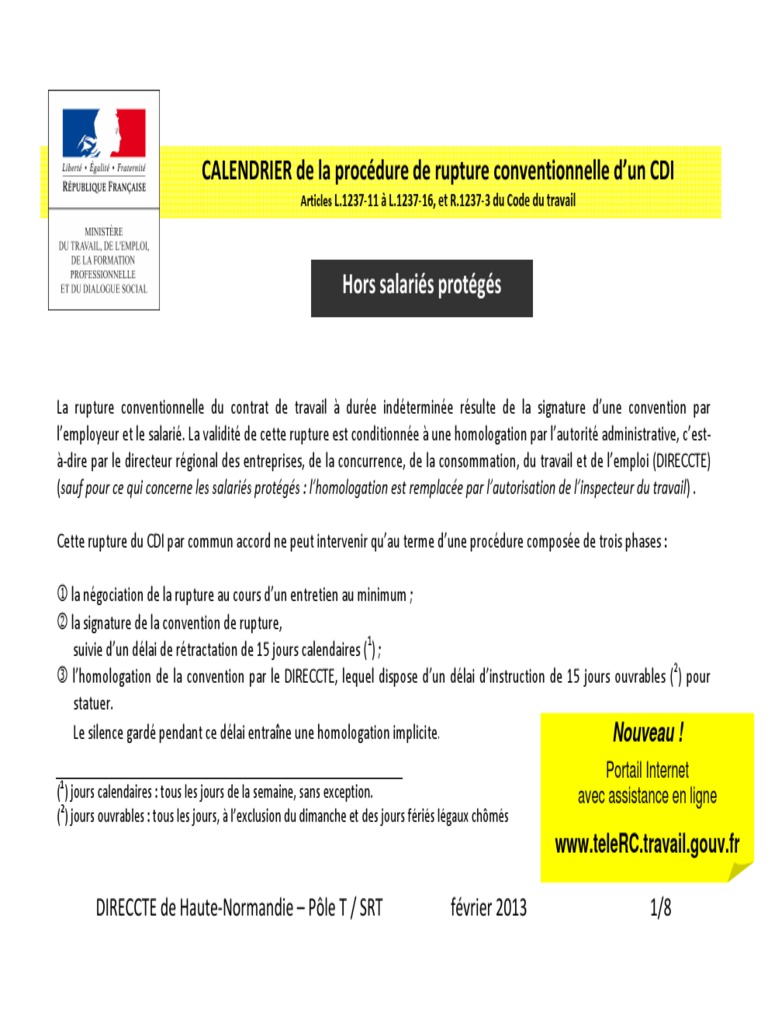 Calendrier Rupture Conventionnelle | Travail | Business