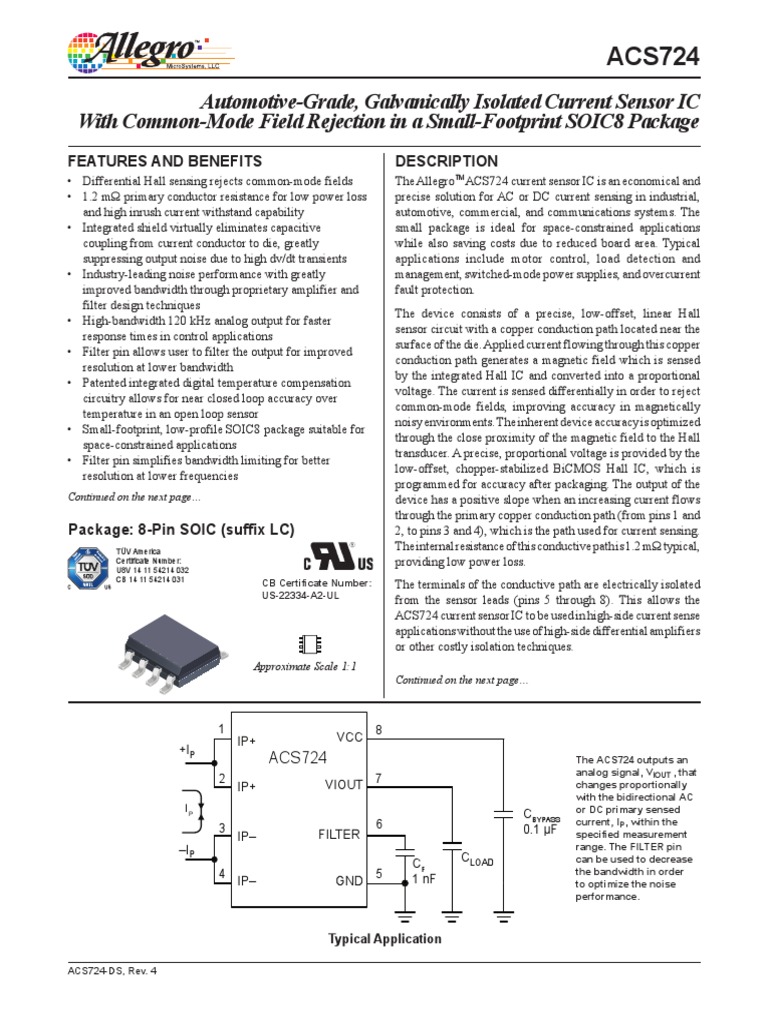 AutomotiveGrade, Galvanically Isolated Current Sensor IC With Common