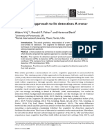 A Cognitive Approach to Lie Detection- A Meta-Analysis