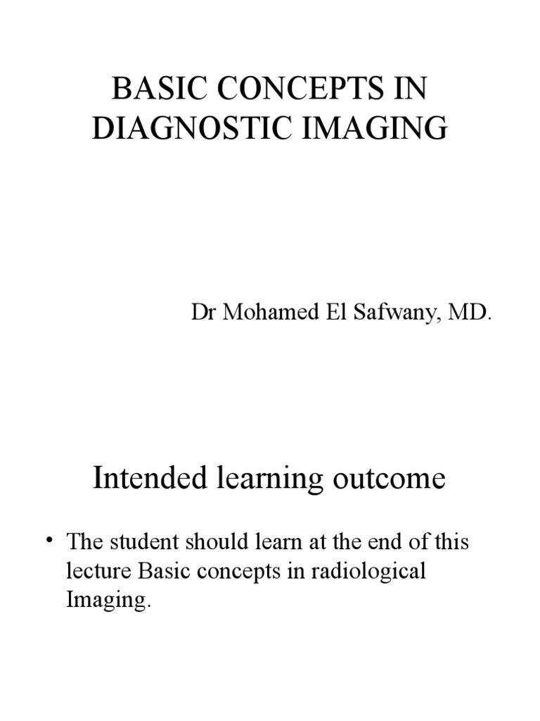 3Basic Concepts in Diagnostic Imaging PDF Ct Scan Medical Imaging