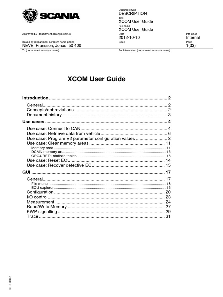 Description XCOM User Guide XCOM User Guide 2012-10-10 Internal NEVE ...