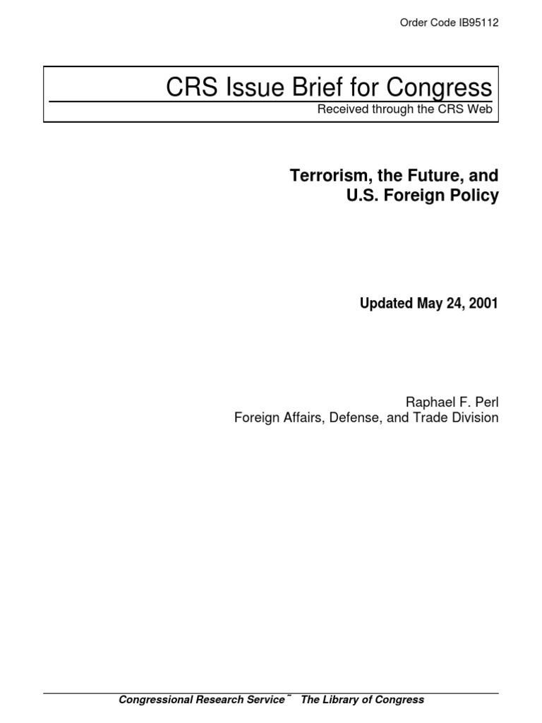 XCRS20010524 Terrorism Report | PDF | Counter Terrorism | United States ...