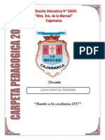 Carpeta Pedagógica Institución Educativa N° 82003 "Nuestra Sra de La Merced" CAJAMARCA