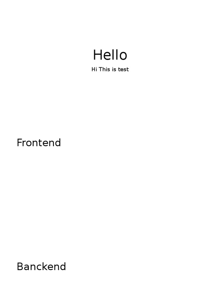 Frontend and Backend Test Overview | PDF