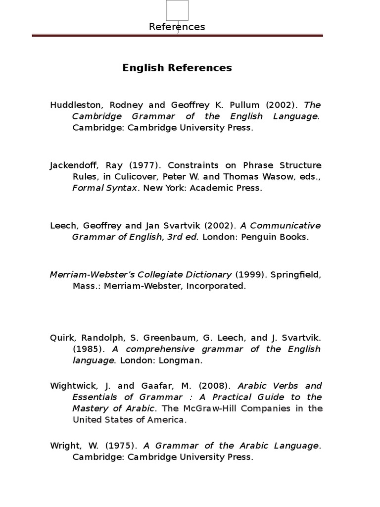 English References | PDF