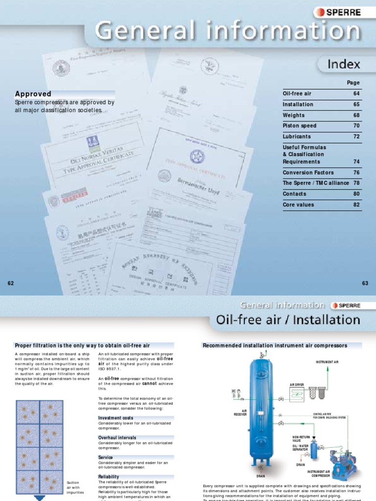 Sperre Air Compressor Installation Guide | PDF | Gas Compressor | Pressure