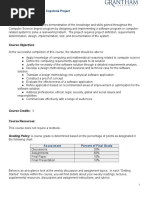 Computer Science Capstone Project: Course Description