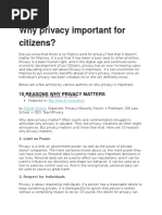 Why Privacy Important for Citizens