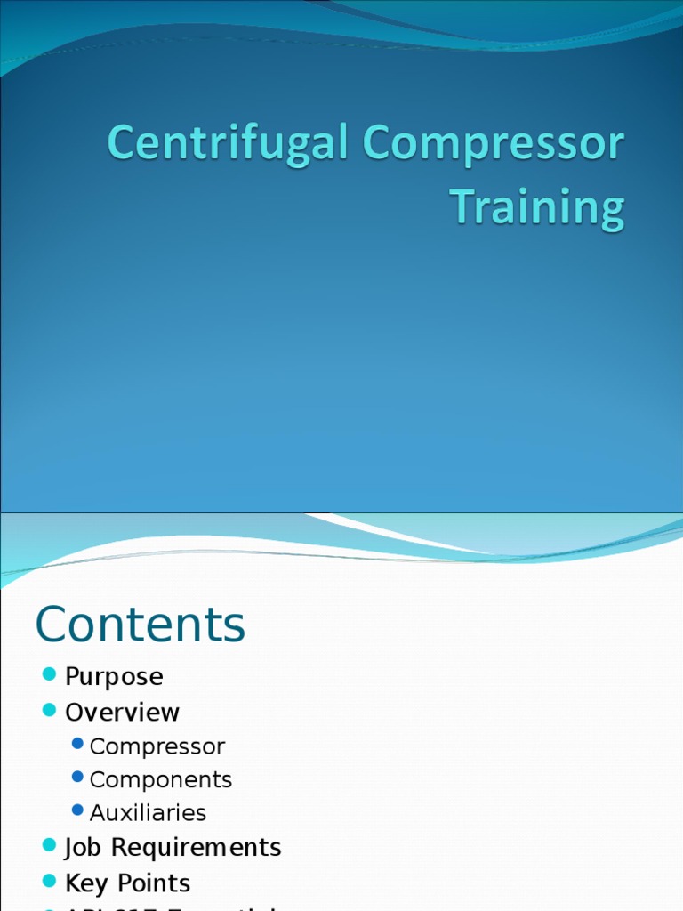 Centrifugal Compressor Training PDF Gas Compressor Gases