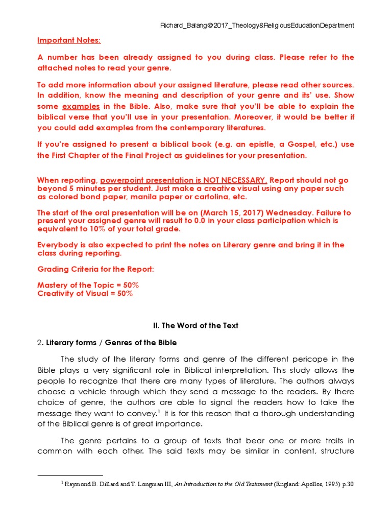 Literary Genre Report 2017  Parables Of Jesus  Allegory  Free 30day