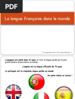 La Langue Francaise Dans Le Monde