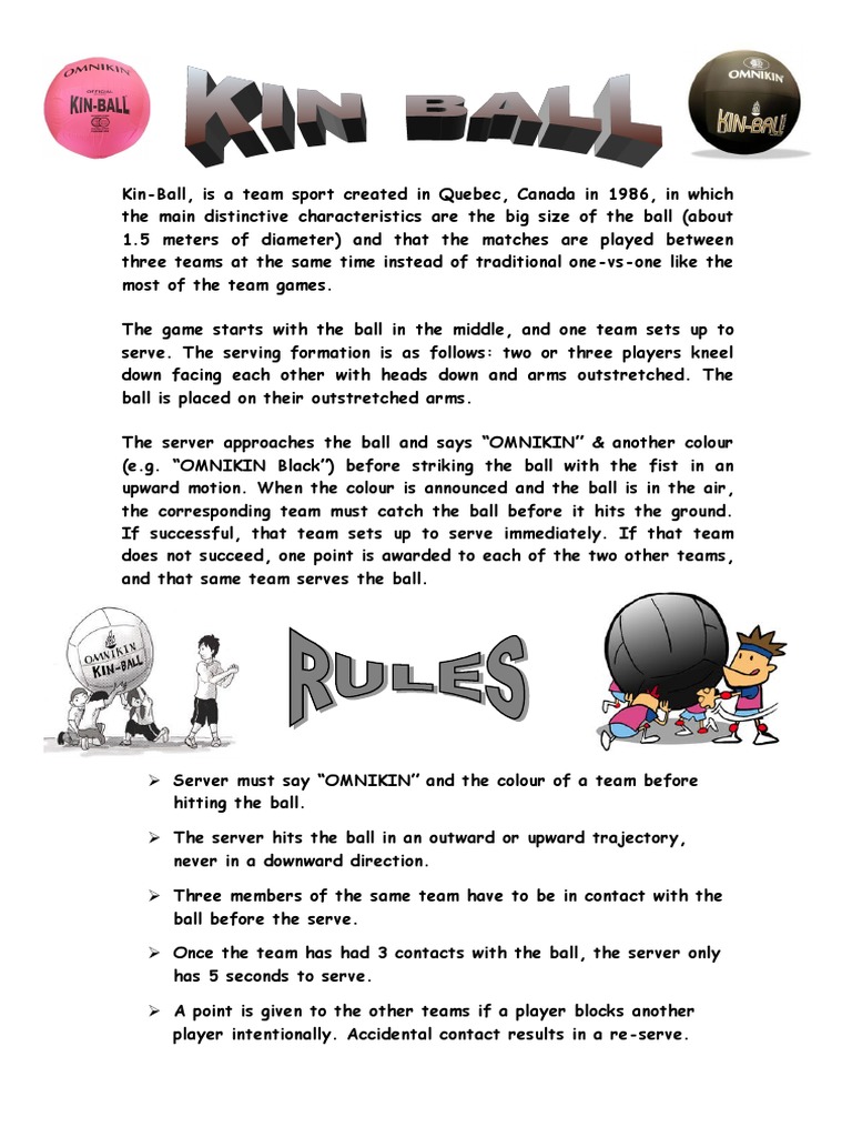 Kin-Ball Game Rules and Overview | PDF