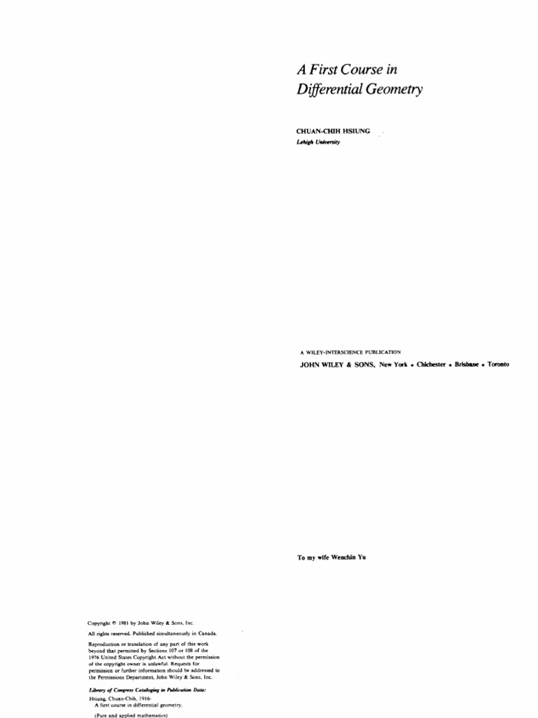 A First Course in Differential Geometry PDF PDF