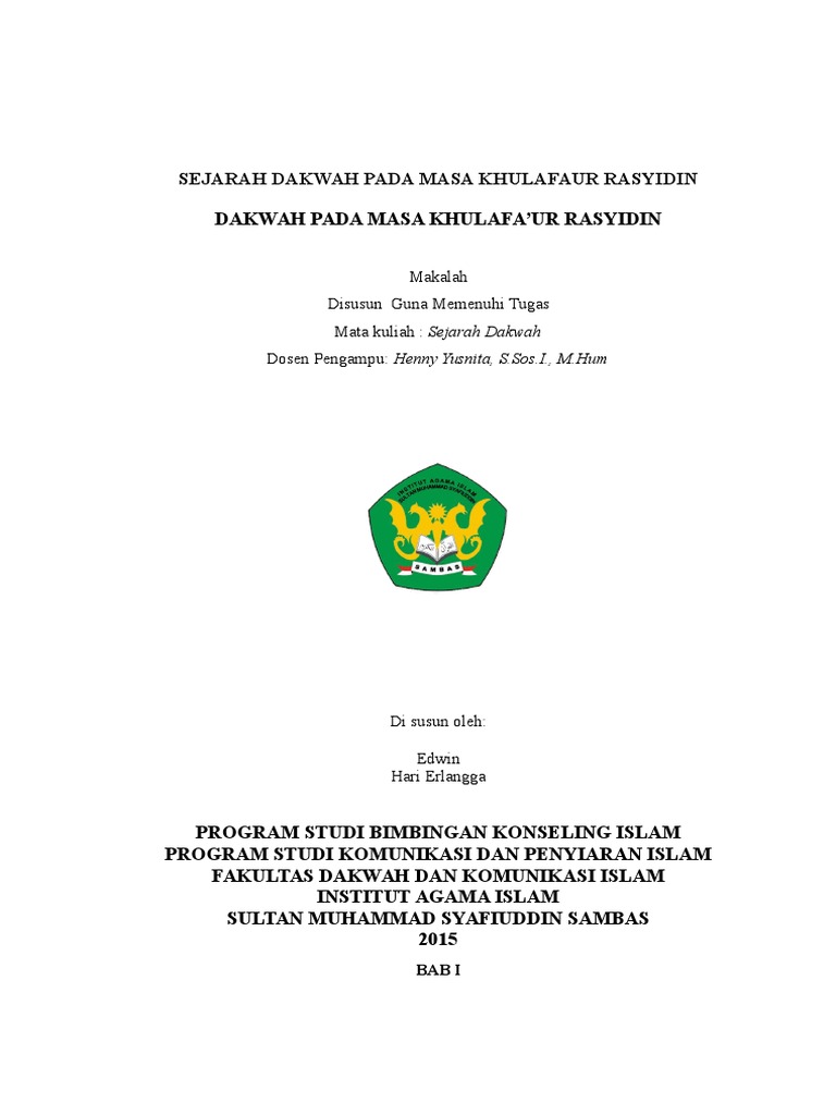 Sejarah Dakwah Pada Masa Khulafaur Rasyidin