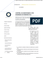 Control de Inventarios Con Demanda Determinística - Ingeniería Industrial