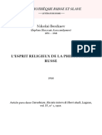 Berdiaev - L Esprit Religieux de La Philosophie Russe PDF