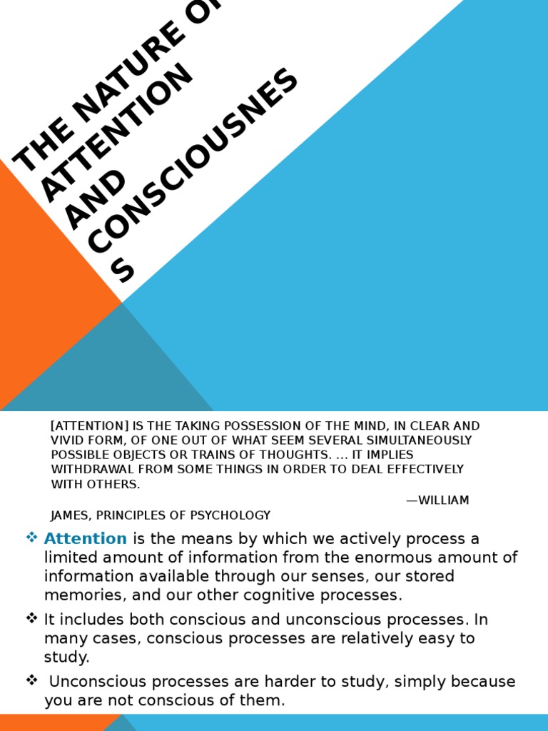Nature of Attention and Consciousness | PDF | Attention | Perception