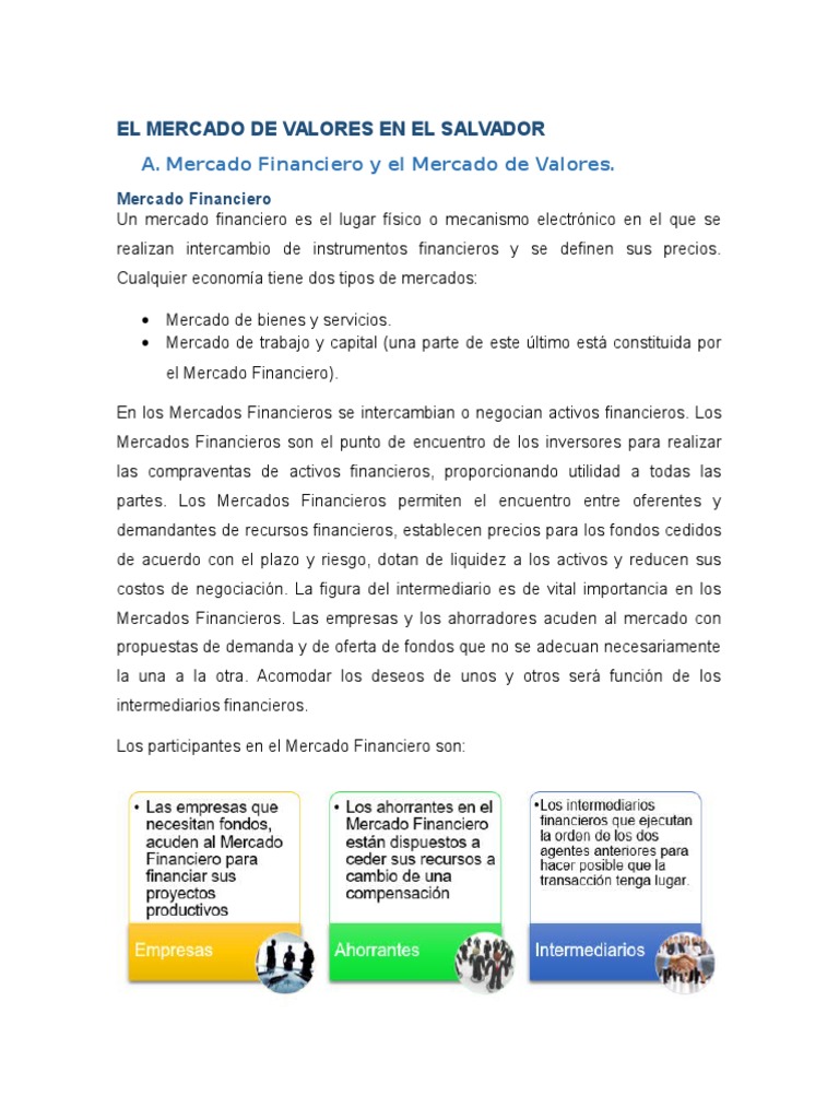 Mercado de Valores en El Salvador | PDF | Bolsa | Bolsa de Valores