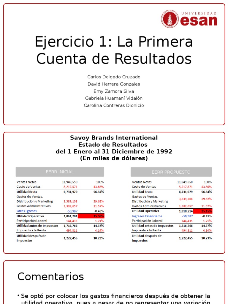 Análisis de la Cuenta de Resultados 1992 | PDF | Finanzas y dinero