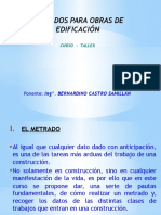 METRADOS PARA OBRAS DE EDIFICACIÓN - CURSO TALLER (MENOS DE 40