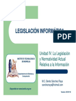 Legislación Informática - MC Benito Sánchez Raya