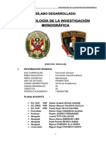 Silabo Metodologia de La Investigacion 2015