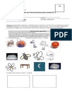 Prueba Ciencias Naturales Unidad 1