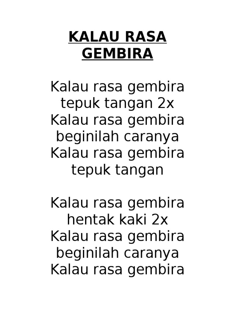 Kalau Rasa Gembira Pdf