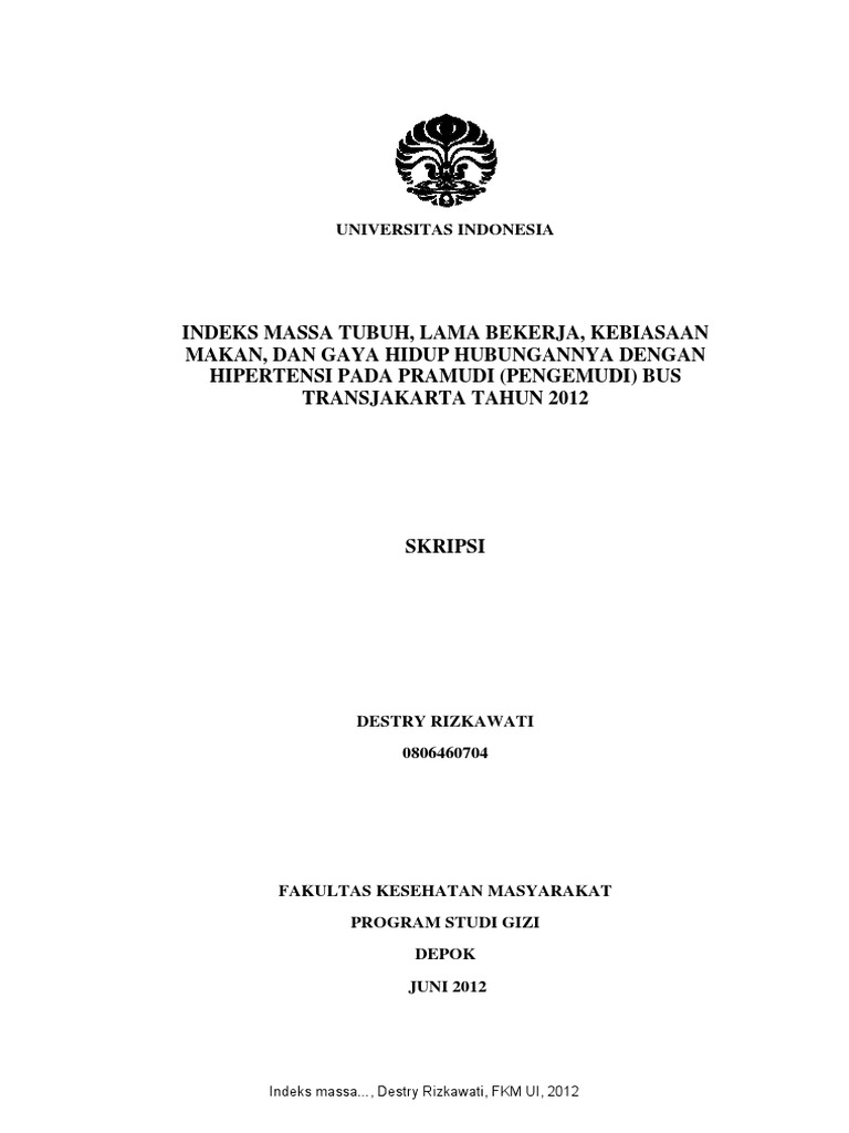 Skripsi Hipertensi Pada Sopir