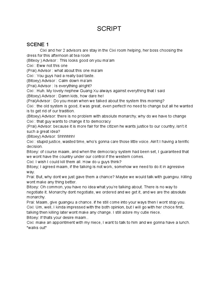 Script: Scene 1 | PDF