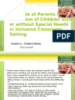 The Role of Parents in Inclusive Setting