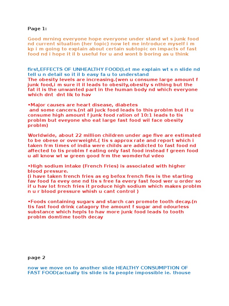 Reading Notes Foods Nutrition