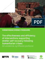 The Effectiveness and Efficiency of Interventions Supporting Shelter Self-Recovery Following Humanitarian Crises: An Evidence Synthesis Protocol