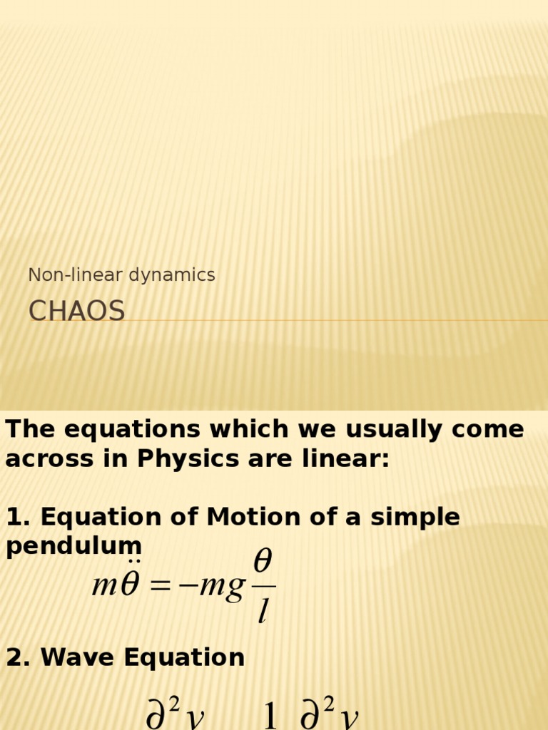 Understanding Chaos in Non-Linear Dynamics | PDF | Chaos Theory ...