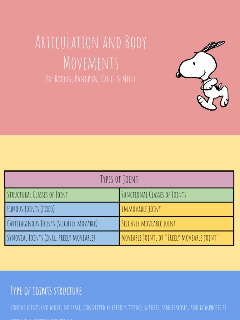 Articulation and Body Movements | PDF | Knee | Anatomical Terms Of Motion