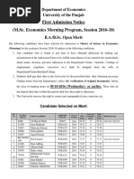 10FML MSC Economics Morning 2016