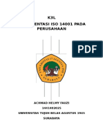 K3L Implementasi Iso 14001 Pada Perusahaan: Achmad Helmy Fauzi 1441402025 Universitas Tujuh Belas Agustus 1945 Surabaya