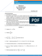 CBSE Board Class XII Mathematics Board Paper 2012 Delhi Set - 2