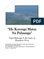 He Koronga Matua Na Puhaanga - Ngati Mahanga The Lands of Hamilton West