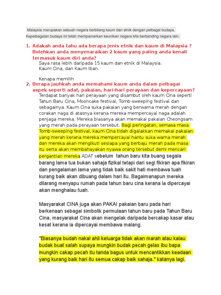Adakah Anda Tahu Ada Berapa Jenis Etnik Dan Kaum Di Malaysia 