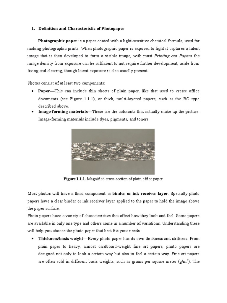 Types and Characteristics of Photo Paper | PDF | Printer (Computing ...