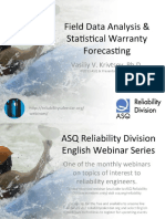 Field Data Analysis & Statistical Warranty Forecasting