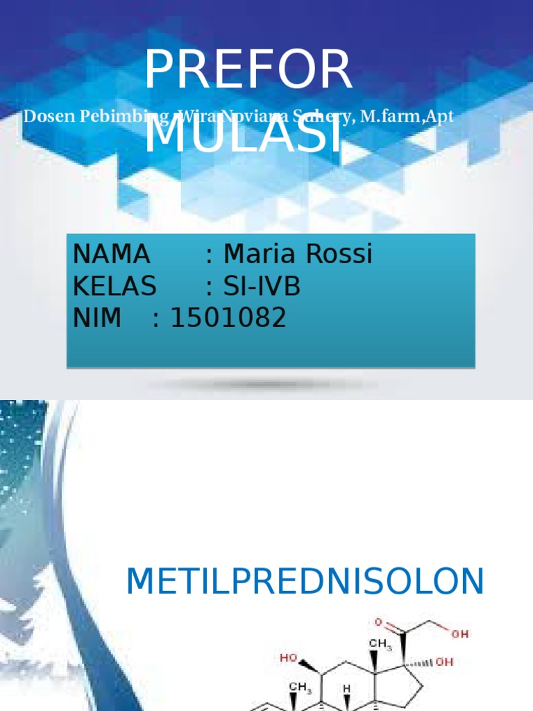 Formulasi Metilprednisolon: Tablet & Injeksi | PDF