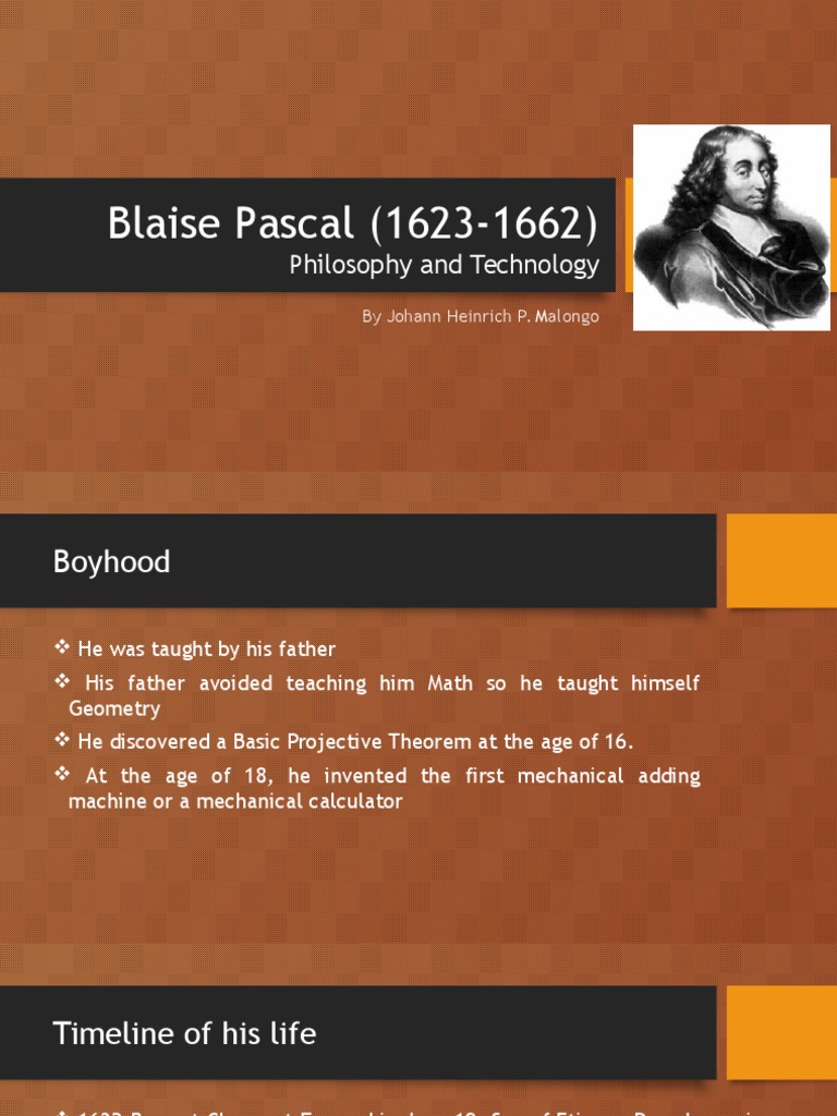 Blaise Pascal: Life and Innovations | PDF | Cognitive Science ...
