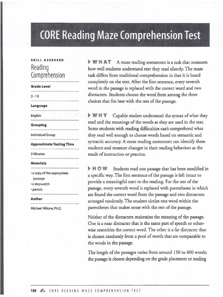 Core Maze Test | PDF