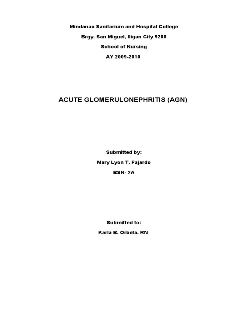 Understanding Acute Glomerulonephritis | PDF | Kidney | Angiotensin